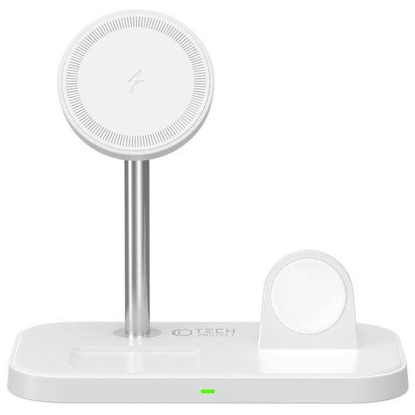Wireless Magnetic Charger 3in1 15W for Smartphones with MagSafe, AirPods, Apple Watch Watch Tech-Protect QI15W A22 white 9490713930977