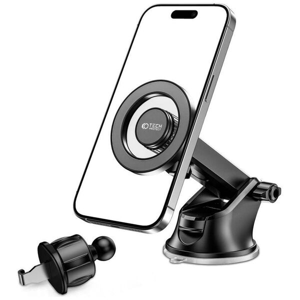 Magnetic Car Holder MagSafe 2in1 for Supply / Ventilation Grille / Dashboard Tech-Protect N51 black 9490713930878