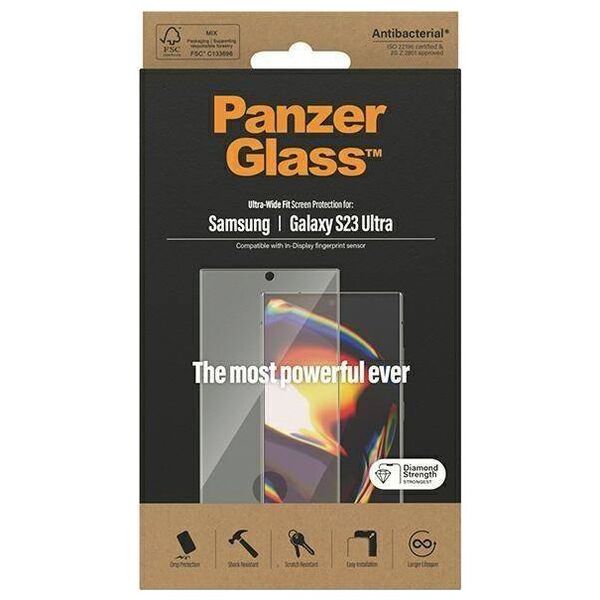 Tempered Glass SAMSUNG GALAXY S23 ULTRA PanzerGlass Ultra-Wide Fit Screen Protection (7324) 5711724073243