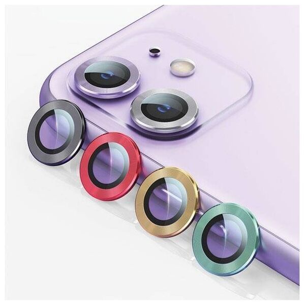 Tempered Glass for Camera IPHONE 11 USAMS Camera Lens Glass Metal Ring yellow 6958444987545