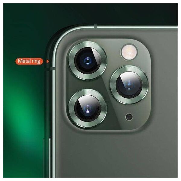 Tempered Glass for Camera IPHONE 11 USAMS Camera Lens Glass Metal Ring yellow 6958444987545