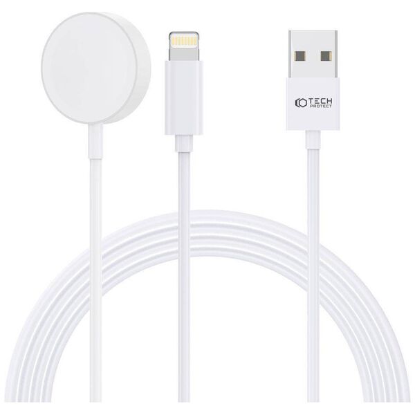 Magnetic Charging Cable 2in1 for Apple Watch 1.5m USB + Lightning Tech-Protect Ultraboost white 9490713932780