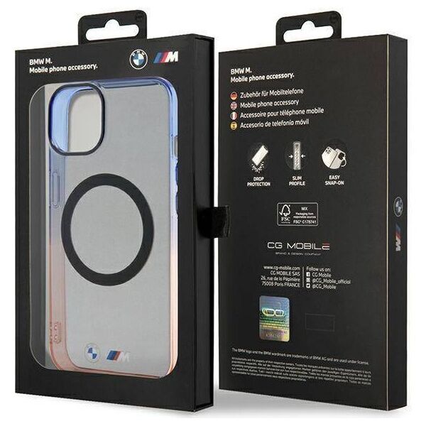 Original Case IPHONE 14 PLUS BMW Hardcase Gradient Bumper MagSafe (BMHMP14MHTGE) gray 3666339122119