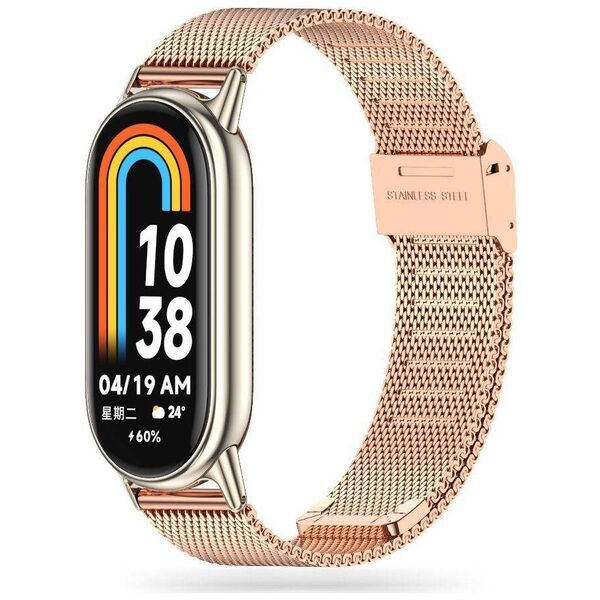 Strap for XIAOMI MI BAND 8 / 8 NFC Tech-Protect Milaneseband gold & pink 9490713935163