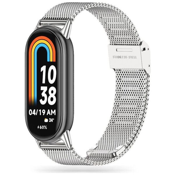 Strap for XIAOMI MI BAND 8 / 8 NFC Tech-Protect Milaneseband silver 9490713935170