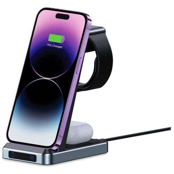 Wireless Charger 3in1 MagSafe Tech-Protect QI15W-A26 black 9490713934487
