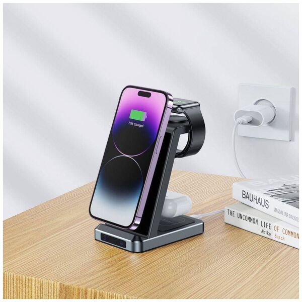 Wireless Charger 3in1 MagSafe Tech-Protect QI15W-A26 black 9490713934487