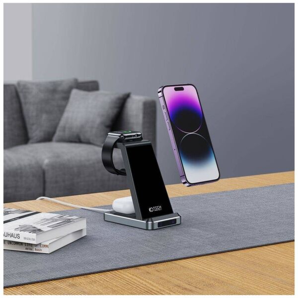 Wireless Charger 3in1 MagSafe Tech-Protect QI15W-A26 black 9490713934487