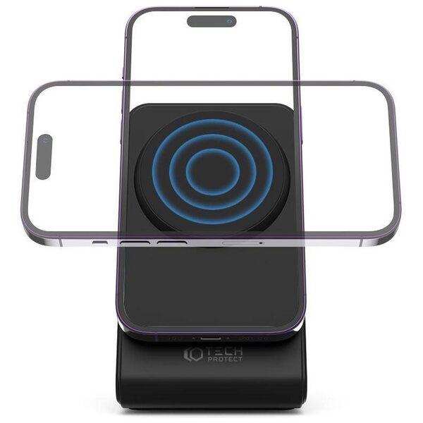 Wireless Charger 15W Magnetic MagSafe Tech-Protect QI15W-A23 black 9490713934357