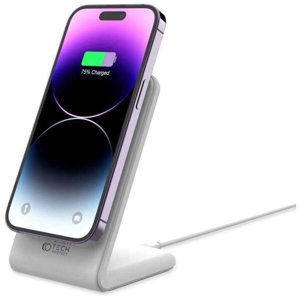 Wireless Charger 15W Magnetic MagSafe Tech-Protect QI15W-A23 white 9490713934364