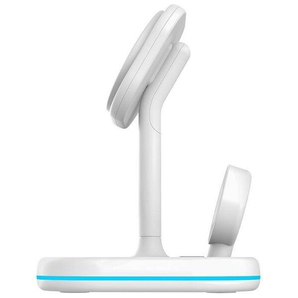 Magnetic Wireless Charger MagSafe 15W 3in1 Tech-Protect QI15W-A27 white 9490713934647