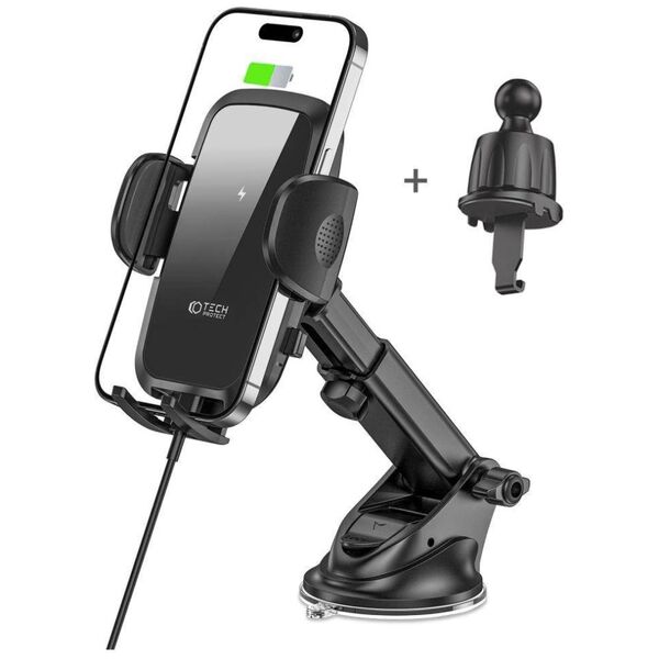 Car Mount with 15W Wireless Charging for Dashboard / Air Vent Tech-Protect CM15W-V1 black 9490713935095