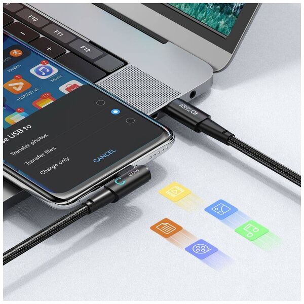 Cable 60W 6A 2m USB-C - USB-C Tech-Protect Ultraboost ”L” grey 9490713935323