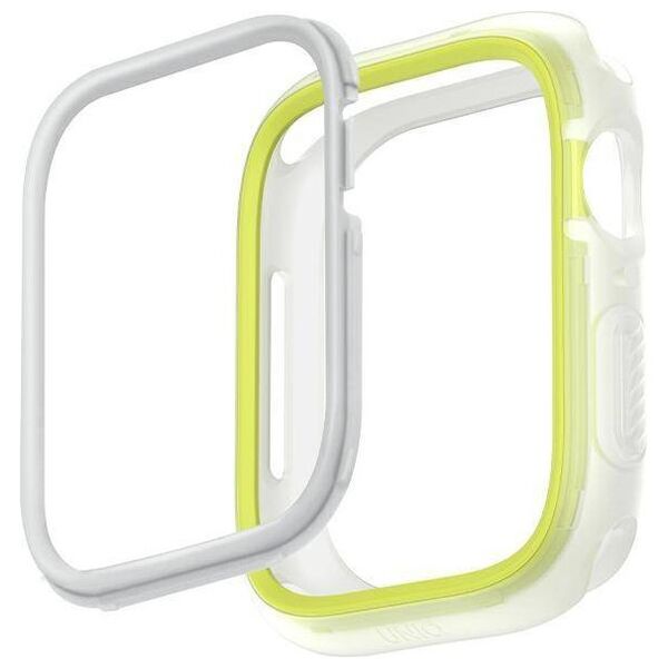 Case APPLE WATCH 4 / 5 / 6 / 7 / 8 / SE (42 / 44 / 45 MM) UNIQ Moduo lime - white 8886463684412