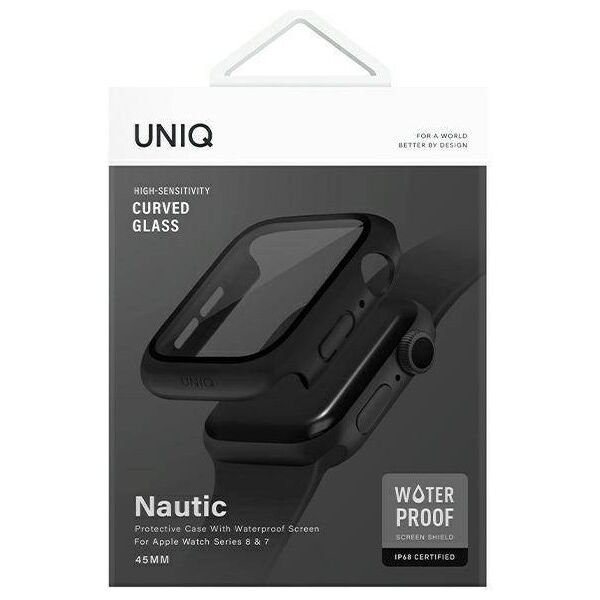 Case APPLE WATCH 7 / 8 (45MM) UNIQ Nautic black-white 8886463684672
