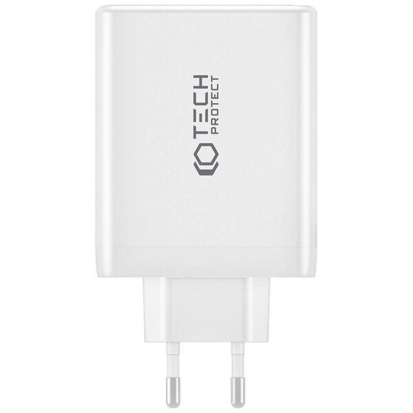 Wall Charger 100W 3x USB-C PD + QC3.0 USB Tech-Protect NC100W-GAN white 9490713934814