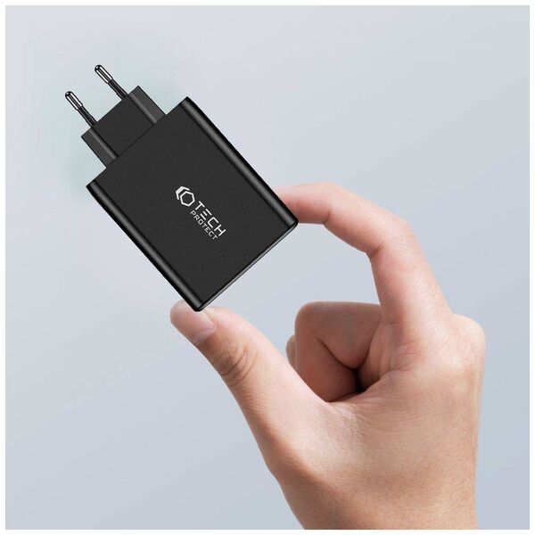 Wall Charger 100W 3x USB-C PD + QC3.0 USB Tech-Protect NC100W-GAN white 9490713934814