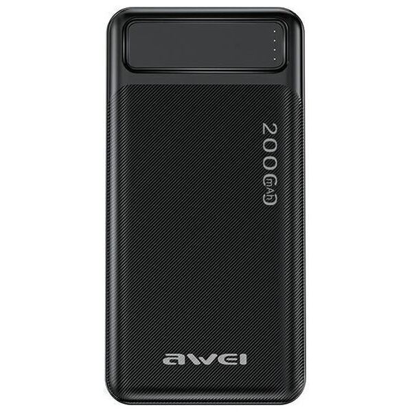 Powerbank 20000mAh 2xUSB + PD + Micro USB AWEI (P6K) black 6954284004411