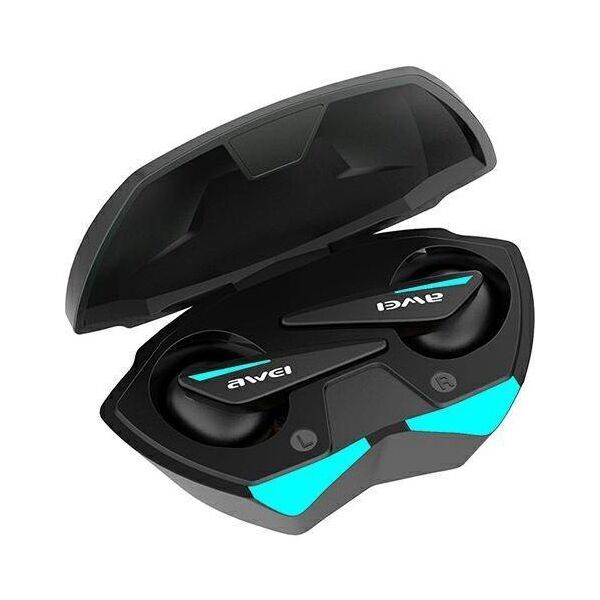 Bluetooth 5.0 TWS Gaming Headphones + AWEI Docking Station (T23) black 6954284004145