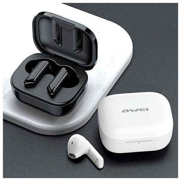 Bluetooth 5.1 TWS Headphones + AWEI Docking Station (T36) white 6954284091831