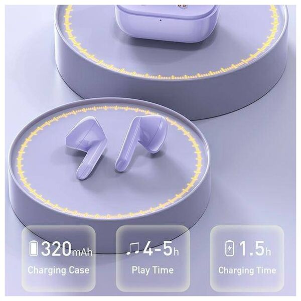 Bluetooth 5.1 TWS headphones + AWEI Docking Station (T36) purple 6954284092159