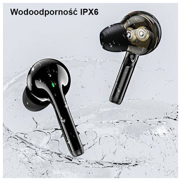 Bluetooth 5.3 TWS Headphones + AWEI Docking Station (T12P) black 6954284003148
