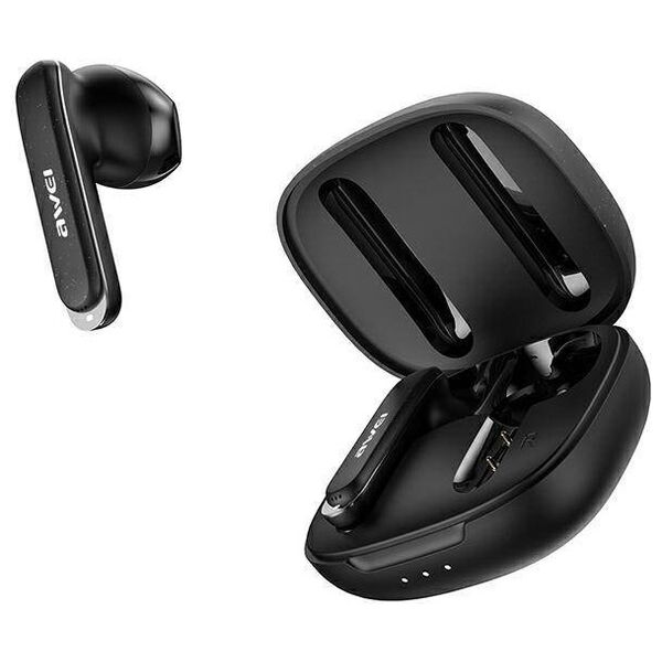 Bluetooth 5.3 TWS Headphones + AWEI Docking Station (T66) black 6954284003919