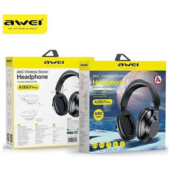 AWEI ANC Bluetooth Headphones (A997Pro) black 6954284006118