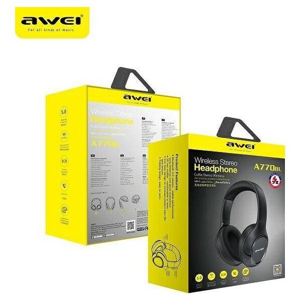 AWEI On-Ear Bluetooth Headphones (A770BL) black 6954284053341