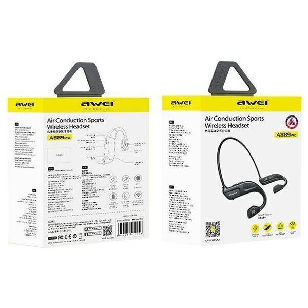 AWEI Bluetooth 5.2 Sports Headphones (A889Pro) black 6954284019248