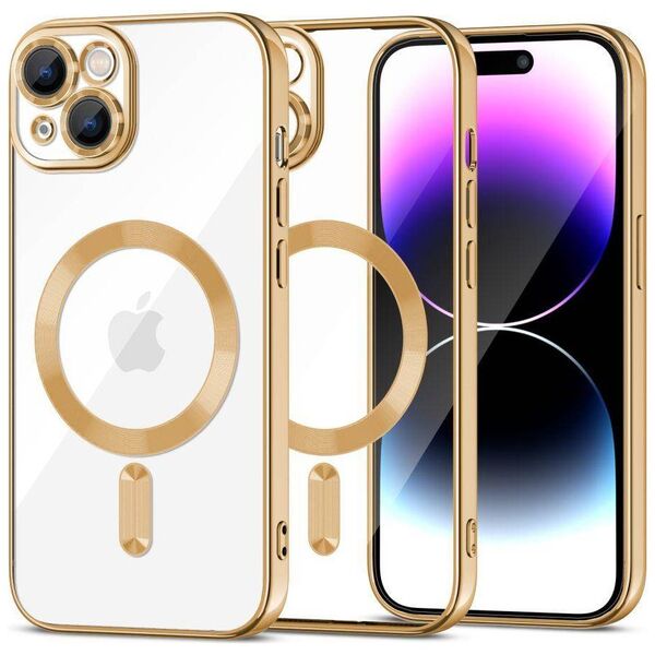 Case APPLE IPHONE 15 Tech-Protect MagShine gold 9319456604054