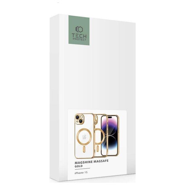 Case APPLE IPHONE 15 Tech-Protect MagShine gold 9319456604054