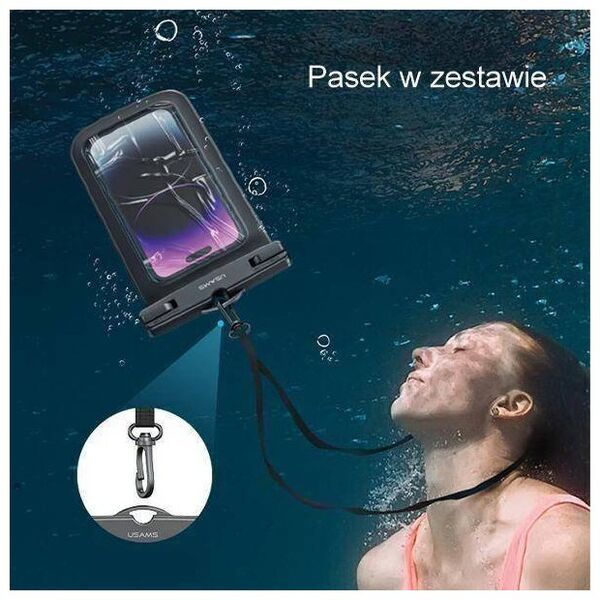 Case USAMS Waterproof Case up to 6.7 " black 6958444905693