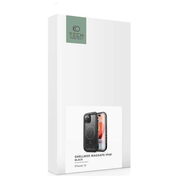 Case APPLE IPHONE 15 Tech-Protect Shellbox IP68 MagSafe black 9490713936559