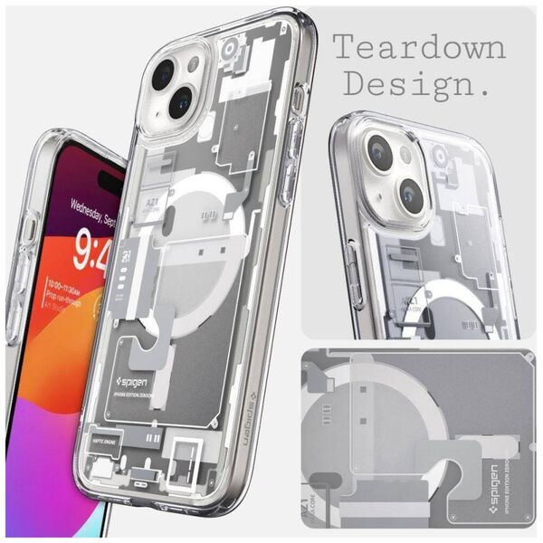 Case APPLE IPHONE 15 PLUS Spigen Ultra Hybrid Mag MagSafe Zero One White transparent 8809896753579