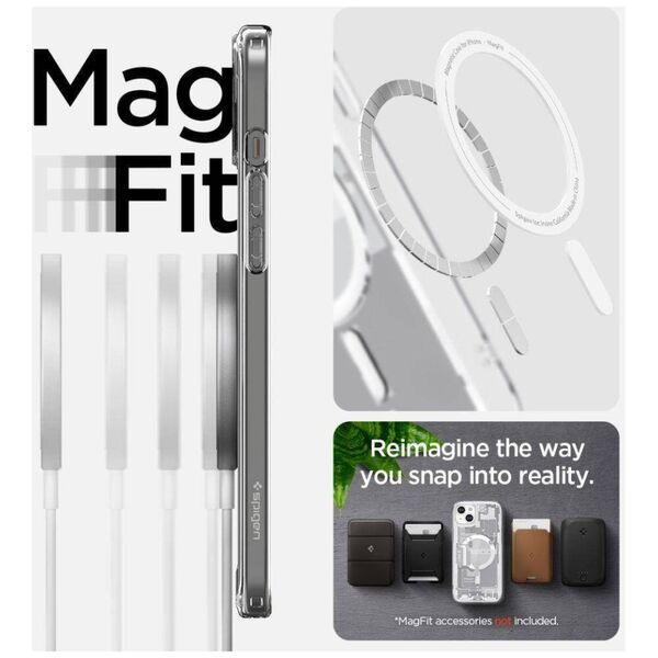 Case APPLE IPHONE 15 PLUS Spigen Ultra Hybrid Mag MagSafe Zero One White transparent 8809896753579