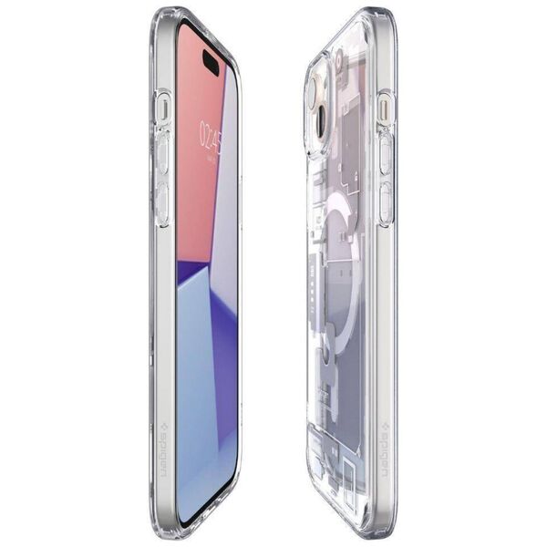 Case APPLE IPHONE 15 PLUS Spigen Ultra Hybrid Mag MagSafe Zero One White transparent 8809896753579