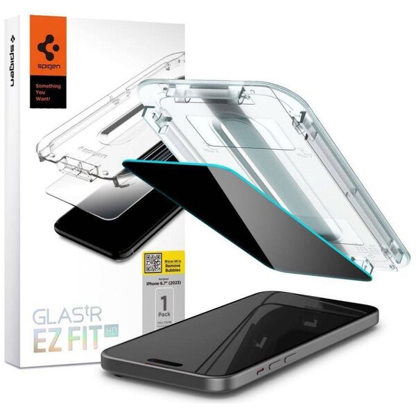 Tempered Glass APPLE IPHONE 15 PLUS Spigen Glas.tr "EZ Fit" Privacy 8809896754347