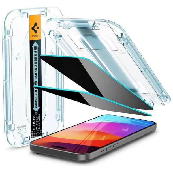 Tempered Glass APPLE IPHONE 15 PLUS Spigen Glas.tr "EZ Fit" Privacy 8809896754347