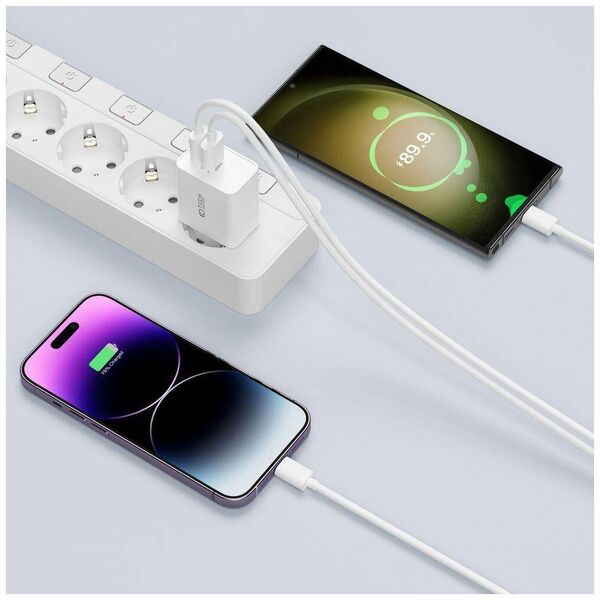 Wall Charger 2x USB-C PD 35W + Cable USB-C - USB-C white 9319456605570
