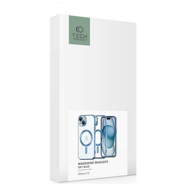 Case APPLE IPHONE 15 Tech-Protect MagShine light blue 9319456606652