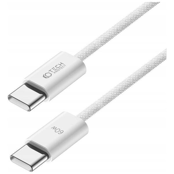 Cable 3A PD60W 1m USB-C - USB-C Tech-Protect Ultraboost  white 9319456607116