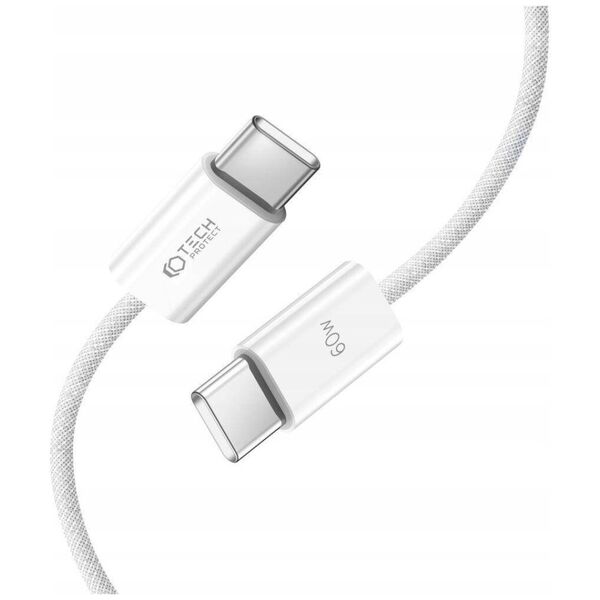 Cable 3A PD60W 1m USB-C - USB-C Tech-Protect Ultraboost  white 9319456607116