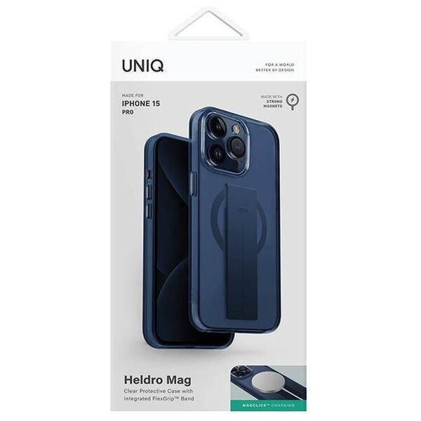 Original Case APPLE IPHONE 15 PRO UNIQ Heldro Mag Magclick Charging blue 8886463687130