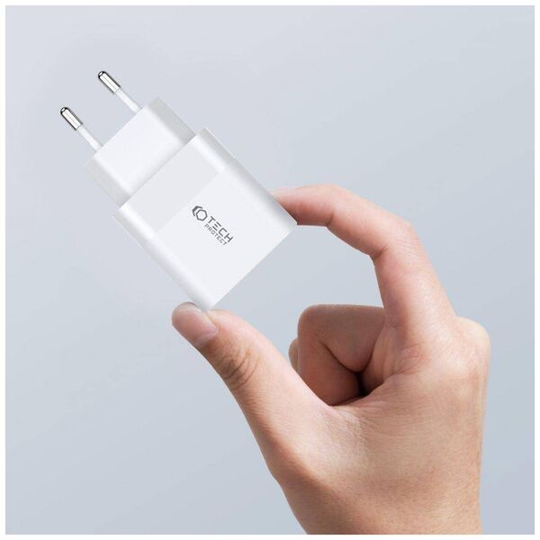 Wall Charger PD 20W 2x USB-C Tech-Protect C20W white 9319456607093