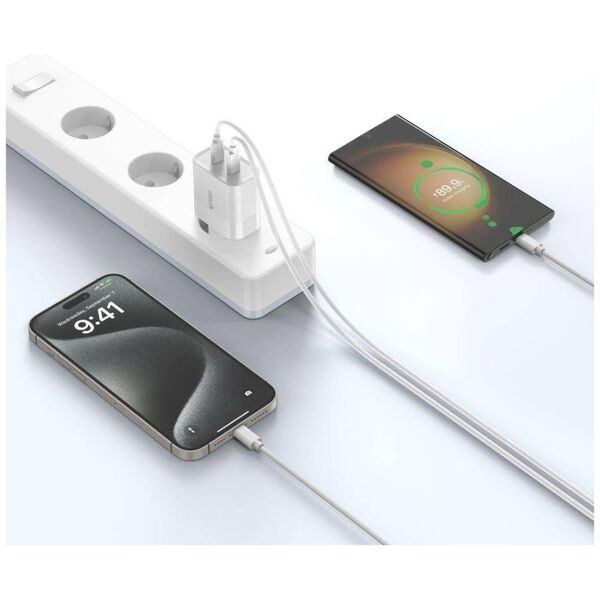 Wall Charger PD 20W 2x USB-C Tech-Protect C20W white 9319456607093