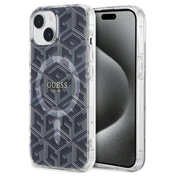 Original Case IPHONE 13 / 14 / 15 Guess hardcase IML GCube MagSafe (GUHMP15SHGCUSTGK) black 3666339221843