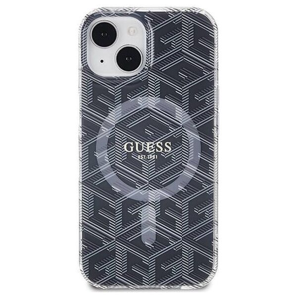 Original Case IPHONE 13 / 14 / 15 Guess hardcase IML GCube MagSafe (GUHMP15SHGCUSTGK) black 3666339221843
