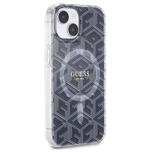 Original Case IPHONE 13 / 14 / 15 Guess hardcase IML GCube MagSafe (GUHMP15SHGCUSTGK) black 3666339221843