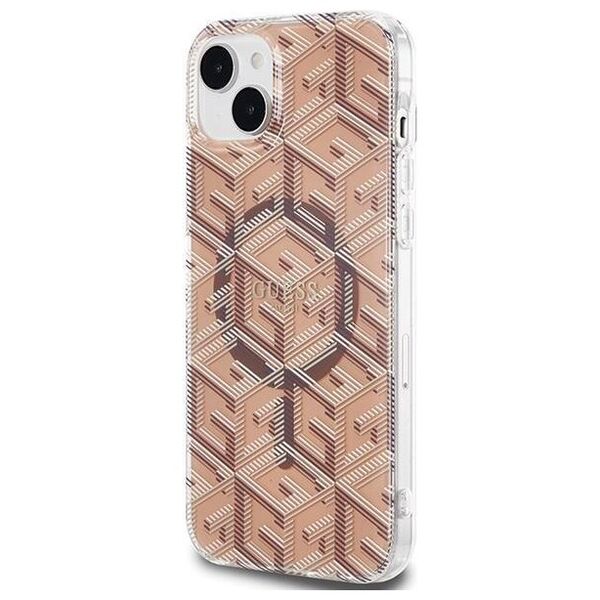 Original Case IPHONE 13 / 14 / 15 Guess hardcase IML GCube MagSafe (GUHMP15SHGCUSTGW) brown 3666339222123